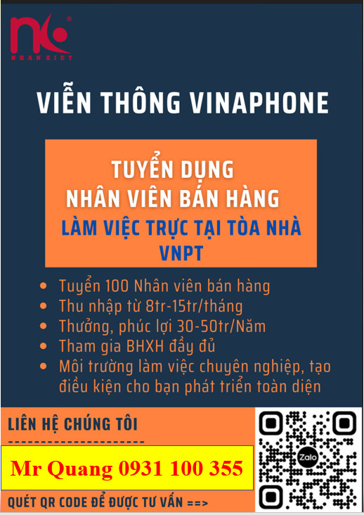 TUYỂN DỤNG NHÂN VIÊN BÁN HÀNG CHO VINAPHONE