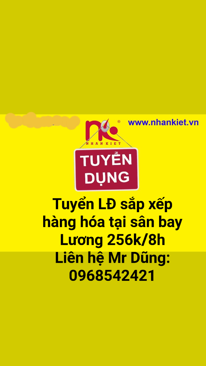 TUYỂN 20 LĐPT SẮP XẾP HÀNG HÓA TẠI SÂN BAY TÂN SƠN NHẤT