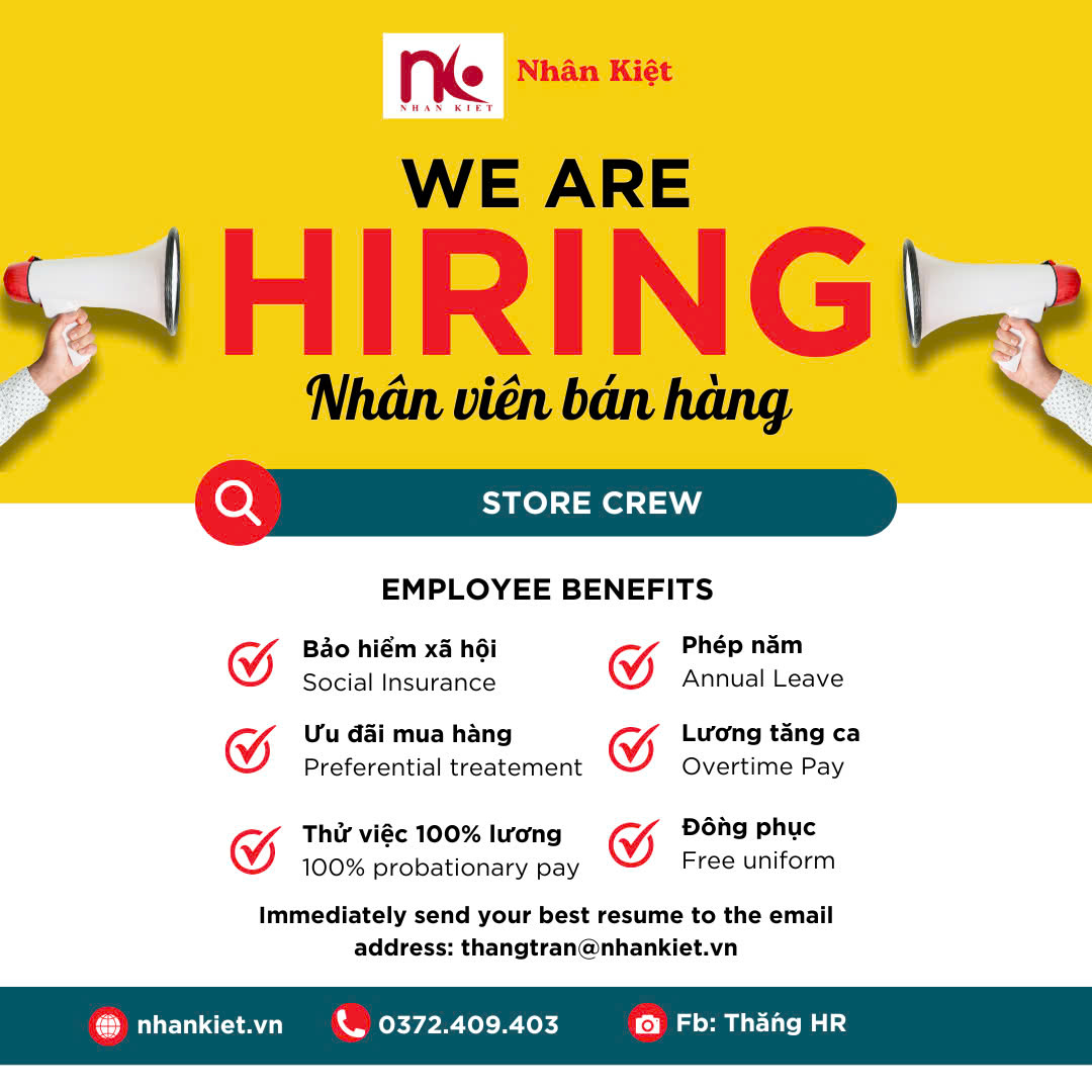 KKV VIỆT NAM TUYỂN DỤNG NHÂN VIÊN FULLTIME - PART TIME.