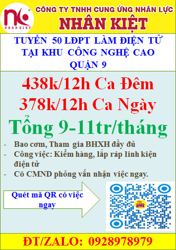 KIỂM HÀNG, SẢN XUẤT, LẮP RÁP LINH KIỆN ĐIỆN TỬ - CNCQ9
