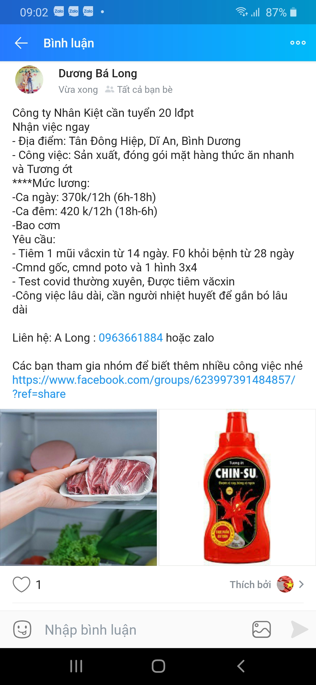 Tuyển dụng LĐPT  đóng gói, dán team Tương Ớt