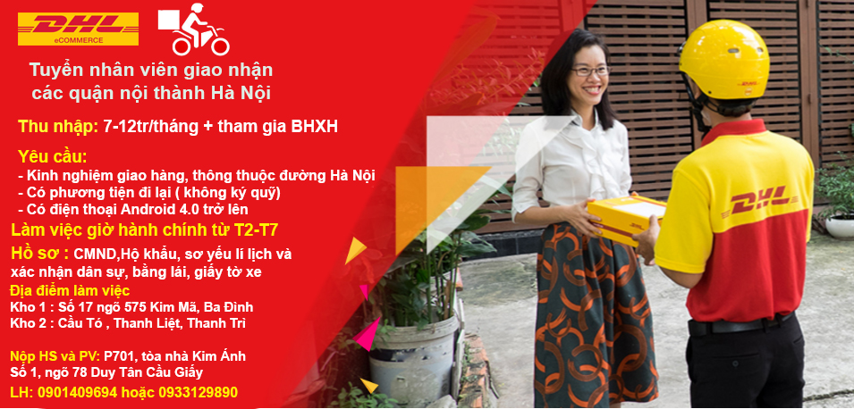 Phụ kho, Phụ xe tải, Giao hàng DHL