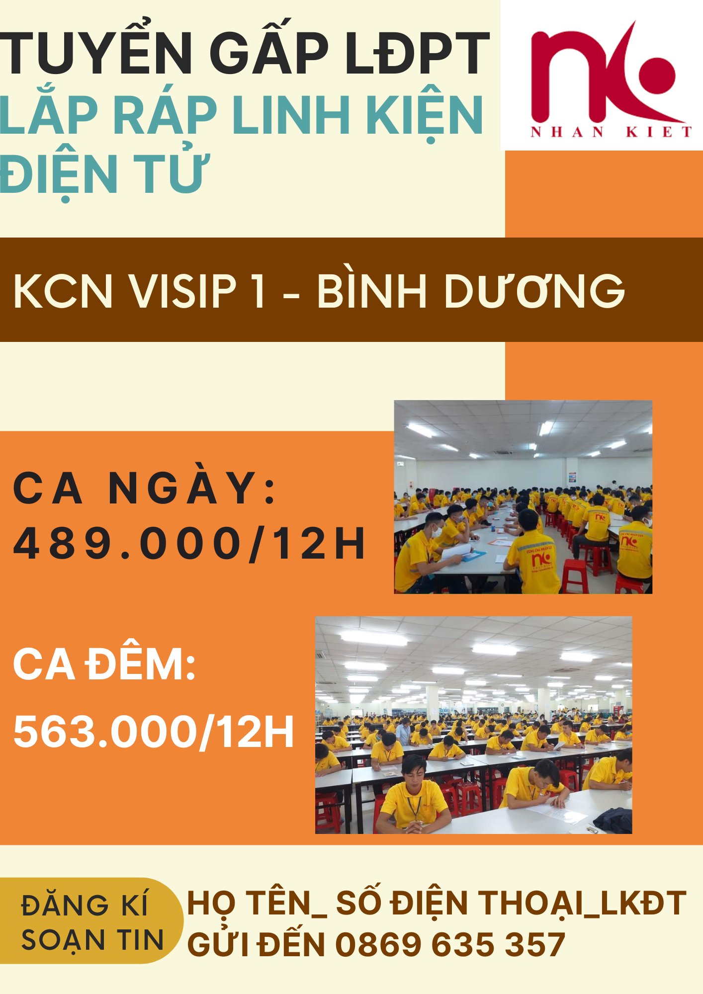 CÔNG TY CUNG ỨNG NHÂN LỰC NHÂN KIỆT CẦN TUYỂN 100 LĐPT