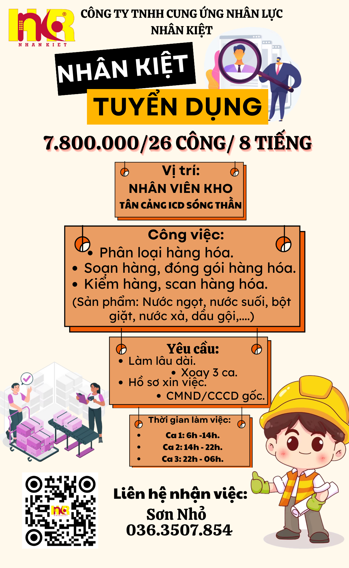 ❞CUNG ỨNG NHÂN LỰC NHÂN KIỆT TÌM NHÂN VIÊN KHO❞