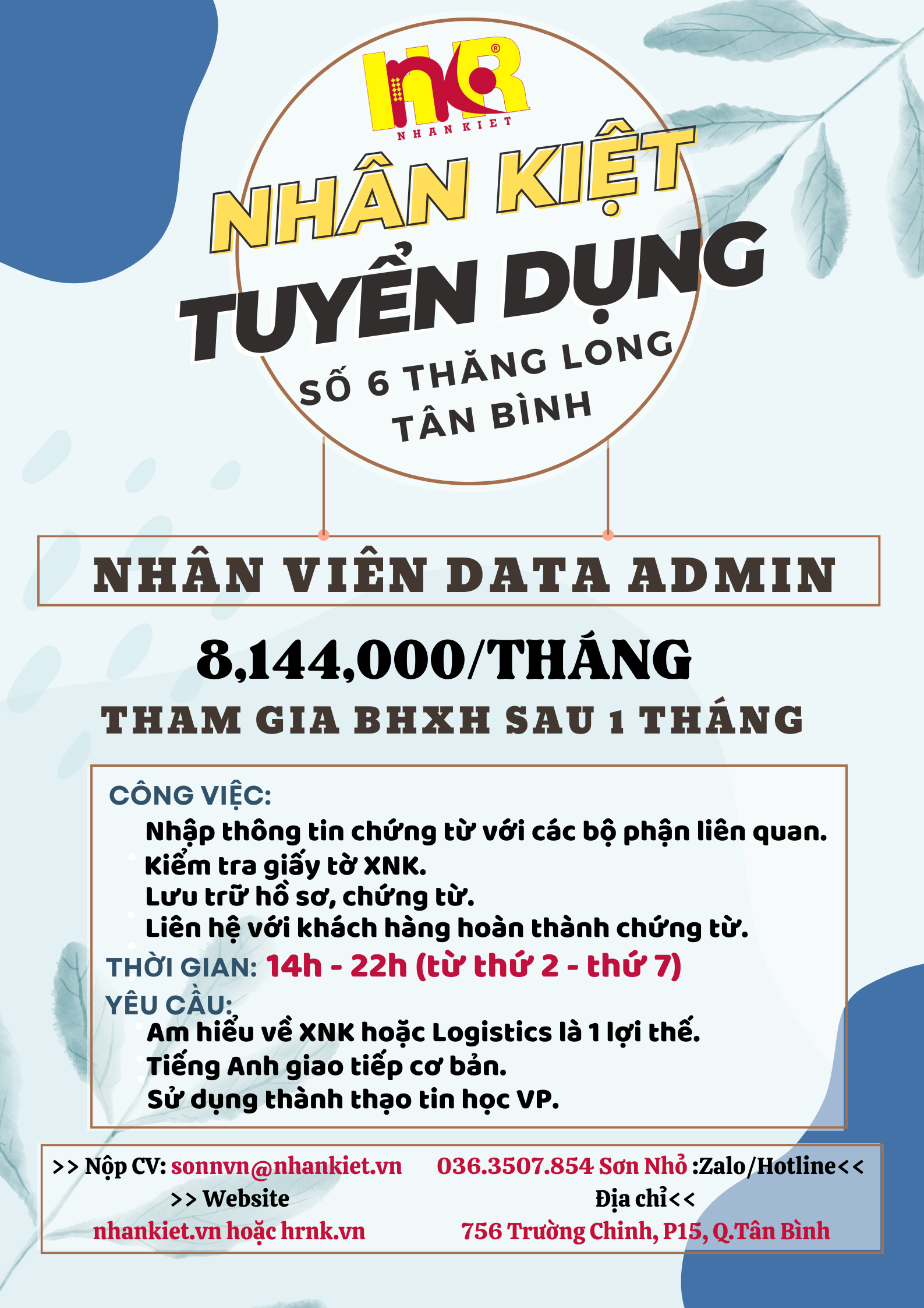 TÂN BÌNH - NHÂN VIÊN DATA ADMIN