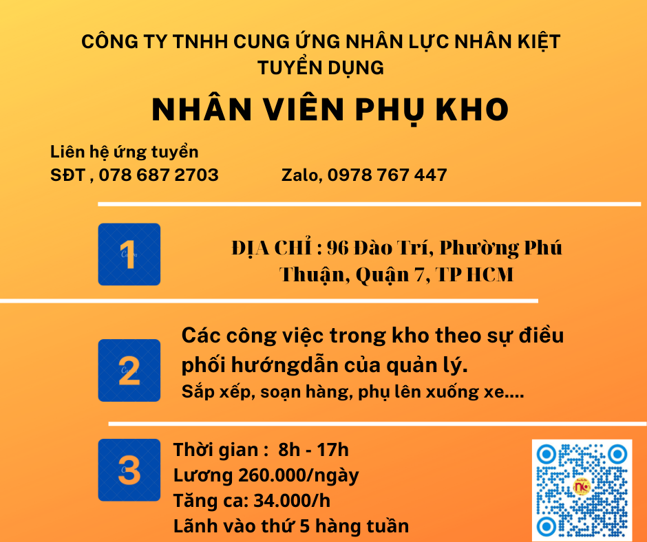 TUYỂN NHÂN VIÊN KHO